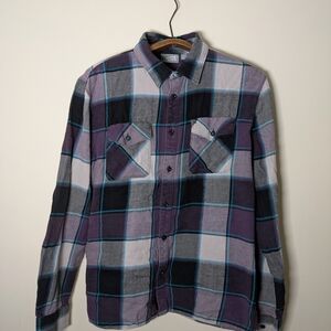 Men's Plaid Shirt - Purple and Black